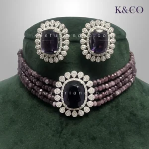 Amethyst Beads Layered Choker