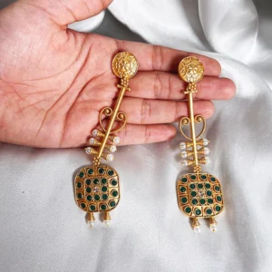 Alternative view of Antique Gold Ethnic Earrings