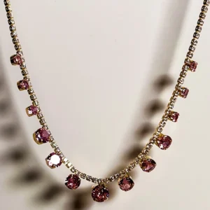 Alternative view of Blush Tennis Necklace with Stones