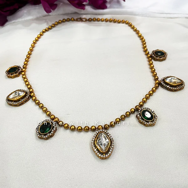 Kayla Antique Finish Necklace with Stones - Image 5