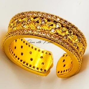 Alternative view of Design Embossed Ring, Gold Plated