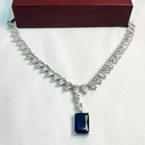 Luna Blue CZ Necklace