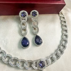 Alternative view of Jia Cubic Zirconia Choker Necklace, Purple