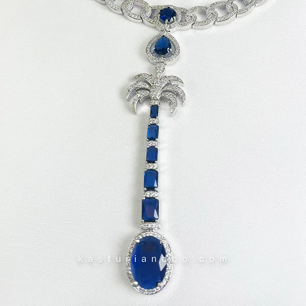 Karine Celebrity Inspired Necklace, CZ & Stones - Image 6