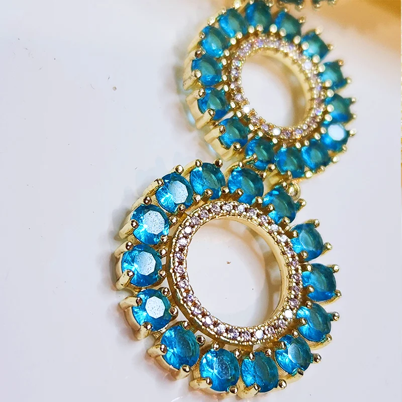 Triple Circle Crystal Earrings - Image 4