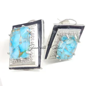 Pari Crystal & CZ Earrings Blue