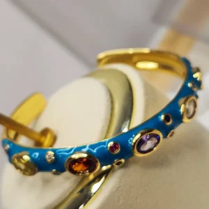 Alternative view of Luxury Crystals Bangle, Teal