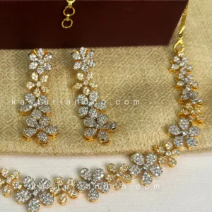 Alternative view of Pia CZ Diamond look alike Necklace, Silver & Gold