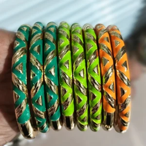 Geometric Enamel Bangle