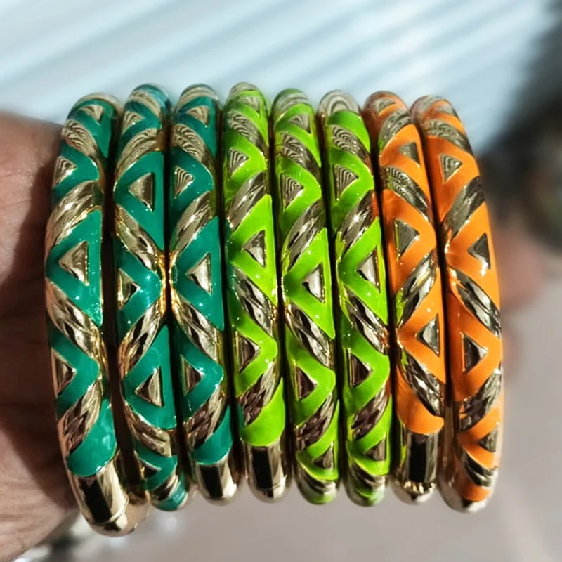 Geometric Enamel Bangle