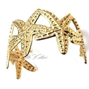 Alternative view of Gold Starfish Statement Cuff
