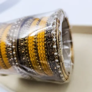 Alternative view of Gold Traditional Indian Bangles Set