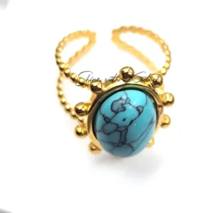 Stylish Stone Ring in gold plating