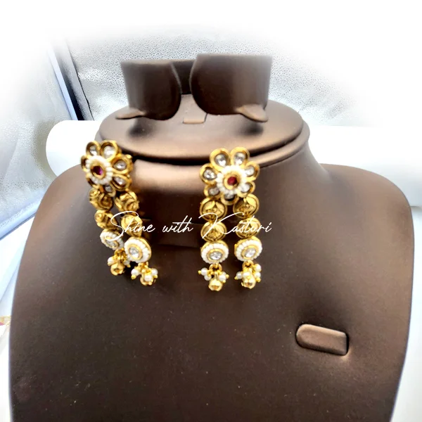 Jaya Layered Temple Necklace, Antique Gold Plating - Image 2