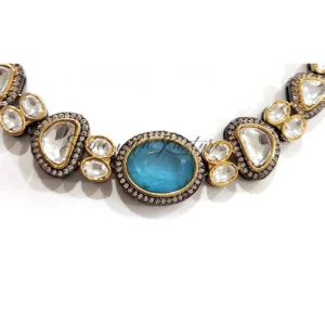 Alternative view of Maya Kundan Necklace with Stone