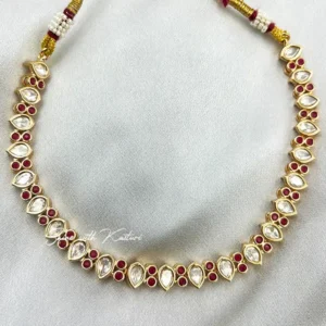 Alternative view of Kundan Pearl & Stone Traditional Necklace Set