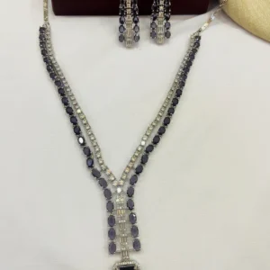Alternative view of Tara Layered Necklace with CZ Stone