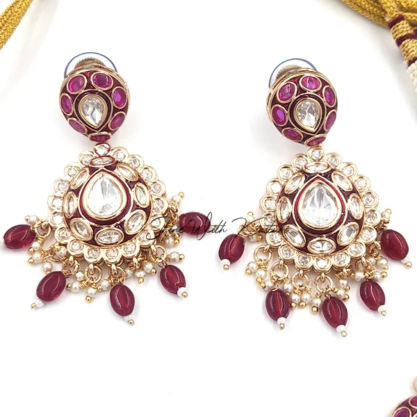 Majestic Meenakari Necklace with Royal Earrings - Image 3