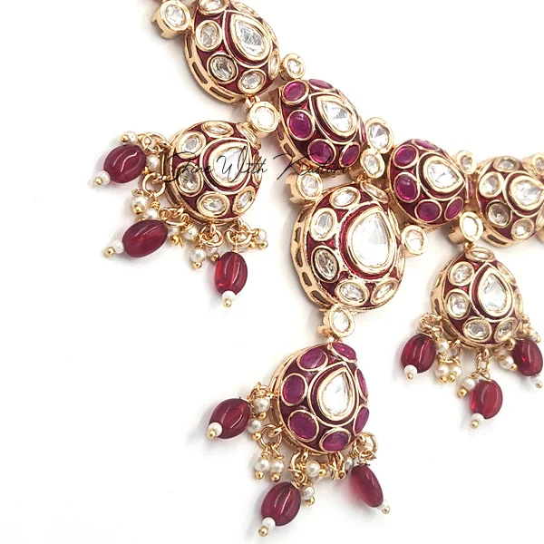 Majestic Meenakari Necklace with Royal Earrings - Image 2