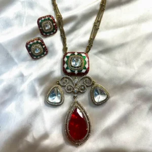 Meenakari & Polki Ruby Necklace Set