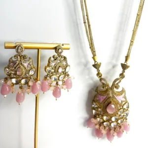 Alternative view of Tia Mossainite Necklace, layered Chains