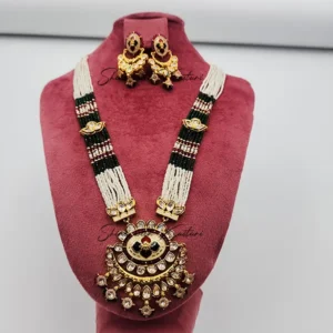 Multi-Strand Kundan Beaded Necklace Set