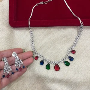 Alternative view of Muticolour Stone CZ Necklace