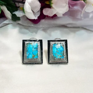 Alternative view of Pari Crystal & CZ Earrings Blue