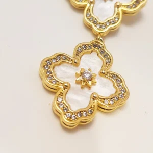 Alternative view of Mother of Pearl gold-plated drop earrings