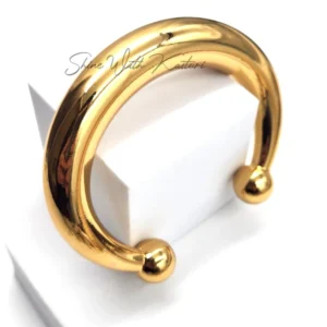 Alternative view of Bold Polished Gold Cuff
