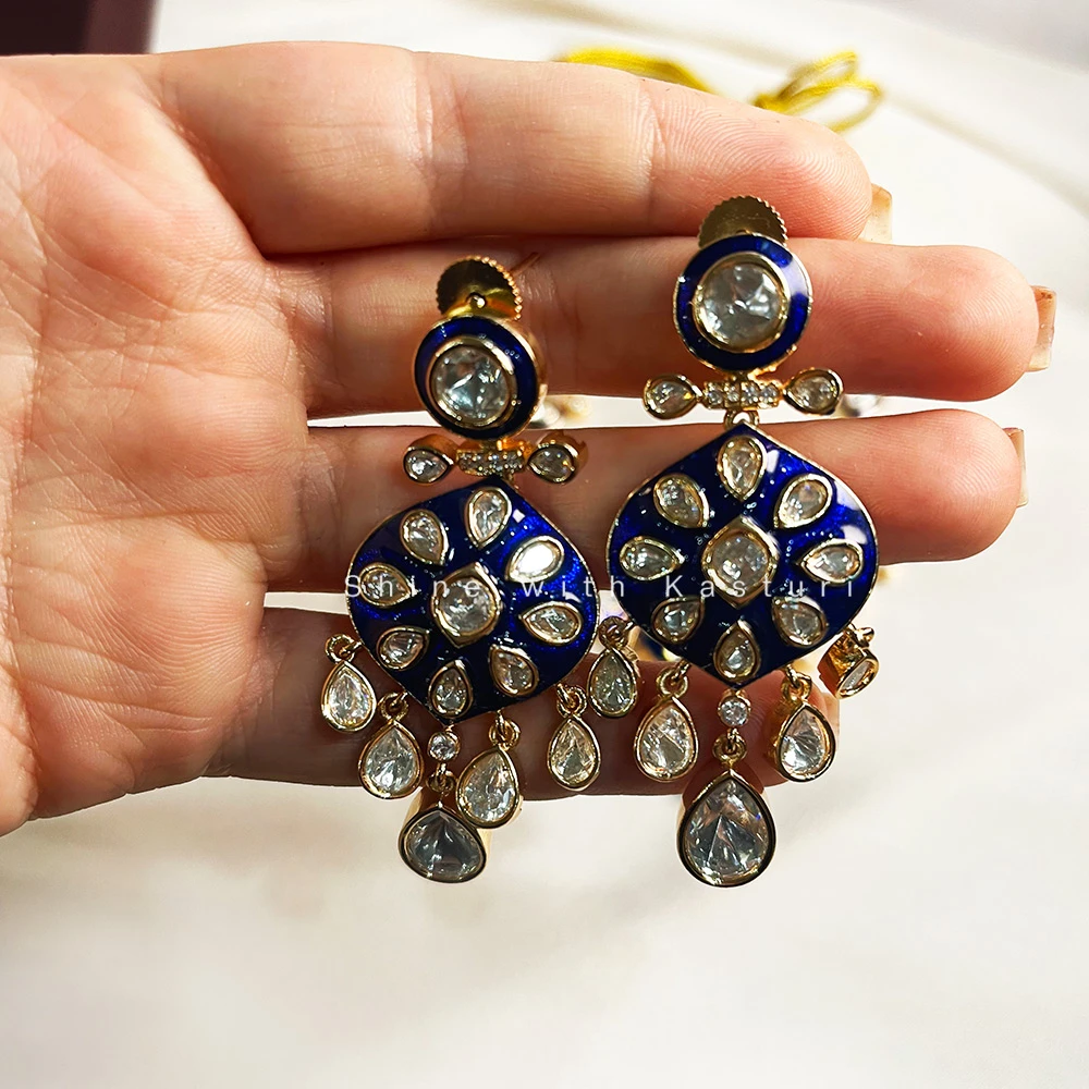 Riva Polki Necklace with Meenakari - Image 3