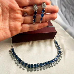 Alternative view of Royal Crystal Necklace Set, Blue
