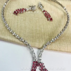 Alternative view of Joyelle special ocassion necklace, Pink