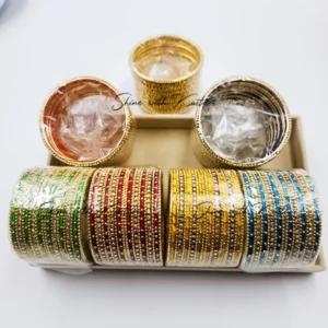 Alternative view of Thread Work Crystal Bangles Set