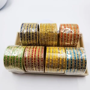Thread Work Crystal Bangles Set