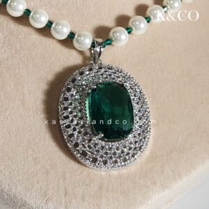 Alternative view of CZ & Pearls Statement Necklace