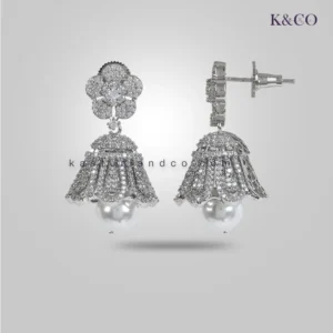 Alternative view of CZ  Earring With Pearl