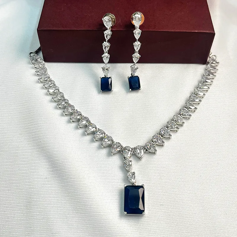 Luna Blue CZ Necklace - Image 2
