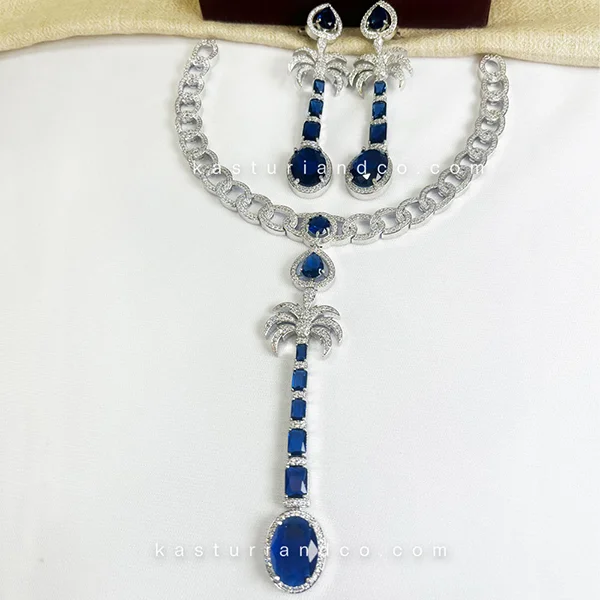 Karine Celebrity Inspired Necklace, CZ & Stones - Image 4