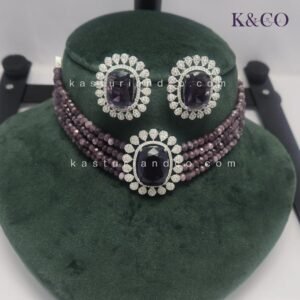 Alternative view of Amethyst Beads Layered Choker