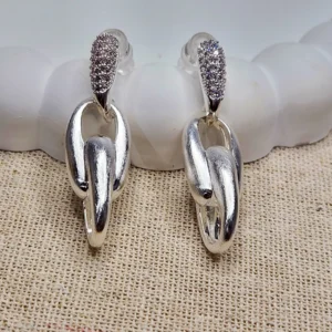 Clink Silver Link Earrings