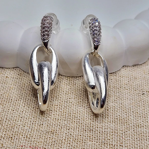 Clink Silver Link Earrings