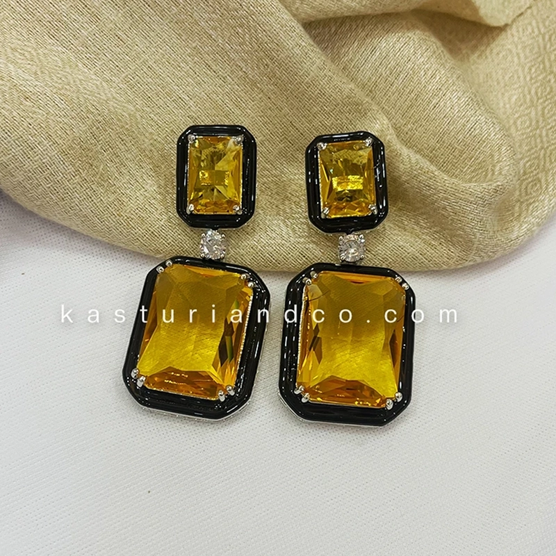 Julie Crystal Stone Statement Earrings, Champagne