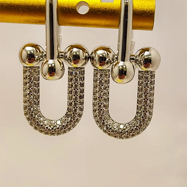 U-Shape Cubic Zirconia Huggies