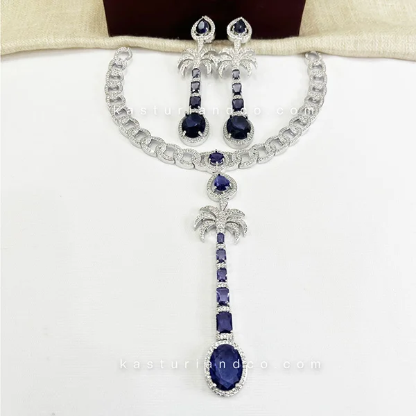 Karine Celebrity Inspired Necklace, CZ & Stones
