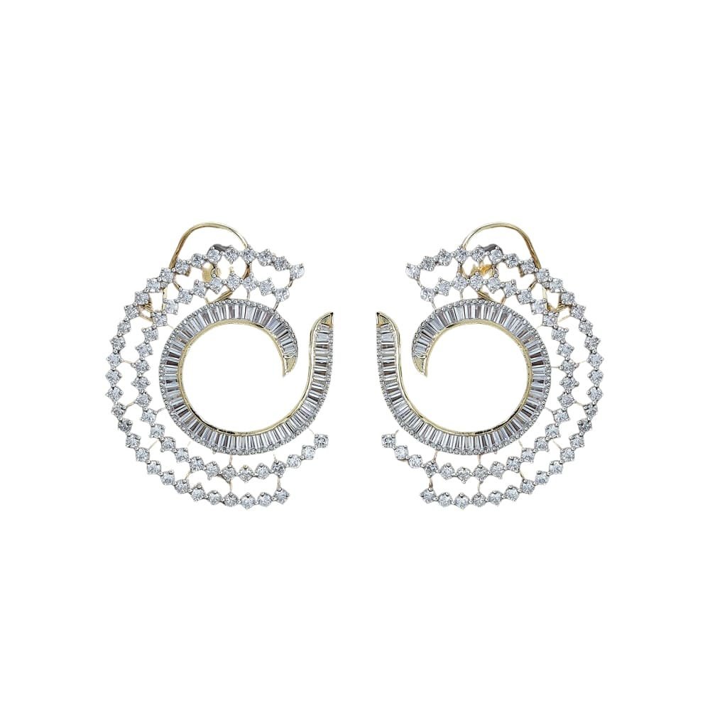 Chloe CZ C-Shape Earrings Silver - Image 3
