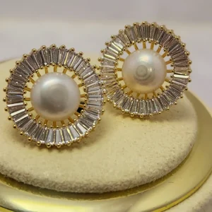 Alternative view of Elysian Pearl Gold Studs