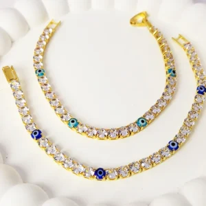 Gold Tennis Bracelet, Evil Eye