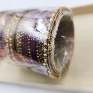 Alternative view of Gold Traditional Indian Bangles Set