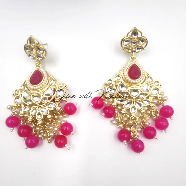 Indo Western Long Necklace With Gold Plating - Image 3